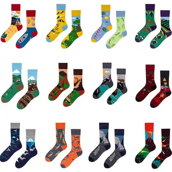 

New Unisex Different Socks Left Right Pattern Women CoupleGophers Dayan drinks Picture Men cute Socks Vineyard Polar bear socks