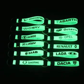 

Luminous Silicone Emblem Car Sticker Key Ring For Audi Bmw Toyota Mazda Renault Opel Honda Dacia Kia Hyundai Saab Skoda Kia