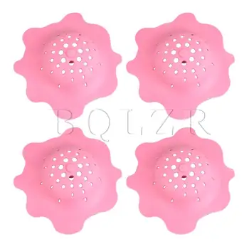 

BQLZR 4 Pieces Durable Silicone Filter Stopper Pink Kitchen Sink Drainer