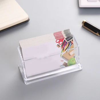

10pcs/20pcs Transparent Business Card Case Plastic Desk Card Display Stand Box Plastic Storage Organizer Box For Office