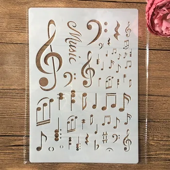 

A4 29cm Music Notes DIY Layering Stencils Wall Painting Scrapbook Coloring Embossing Album Decorative Template