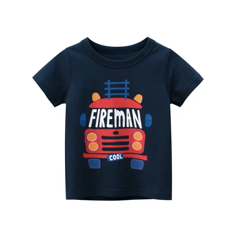 Baby Boys Clothes T-Shirts 1 2 3 4 5 6 7 8 Years Cotton Short Sleeve Car Bus Fire Truck Cartoon Kids Summer Clothing t shirt cotton t shirt kids t shirt