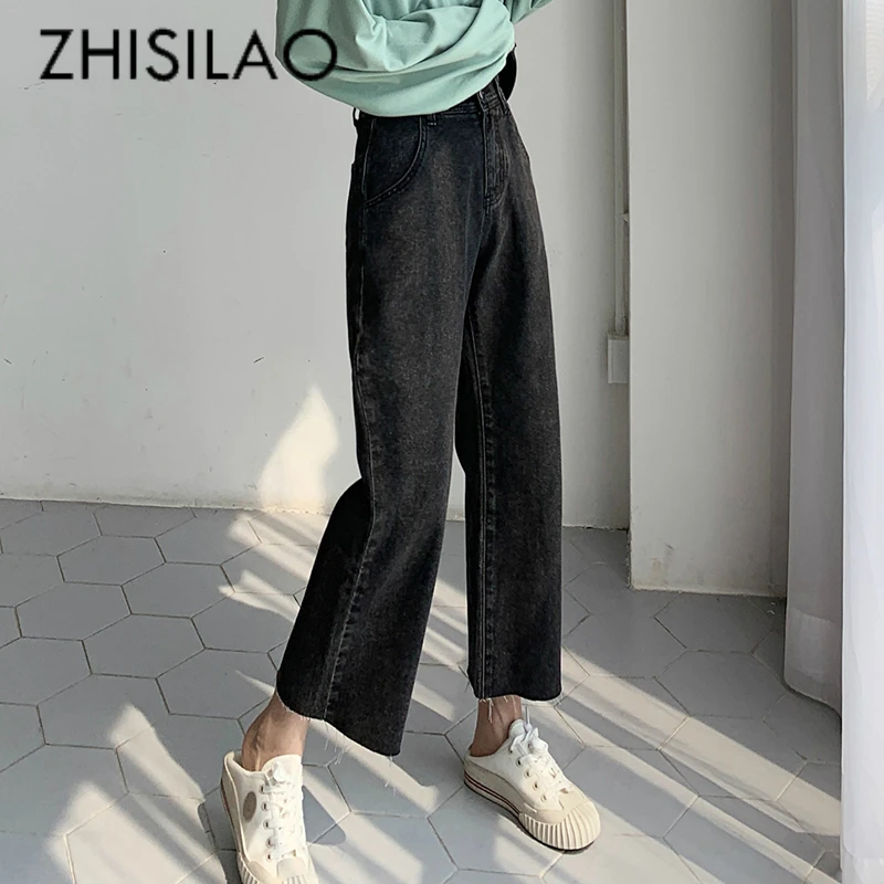 Джинсы женские с завышенной талией винтажные свободные брюки из денима в стиле