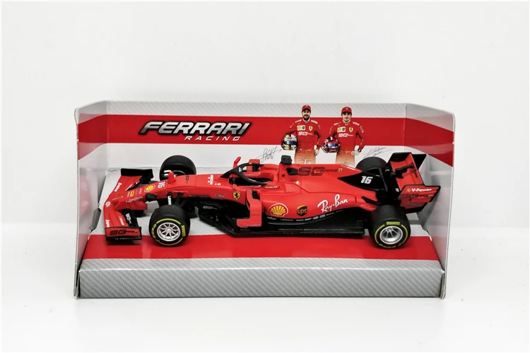Goede BBurago 143 F1 2019 SF90 #5 Sebastian Vettel #16 Charles Leclerc Normale Versie Formula one Racing Diecast Auto