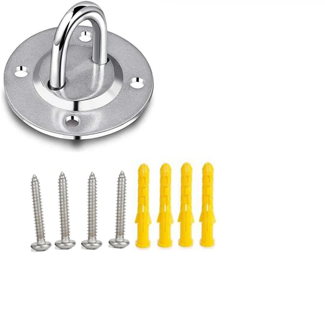 Stainless Steel Hammock Mount Ceiling Suspension Plates Hook Anchor Hanger Bracket For Gym Aerial Yoga Sex Swing Hanging Kit Round base D