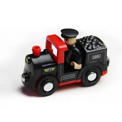 Бесплатная доставка подарок черный локомотив деревянная рейка автомобиль Детский транспорт Игрушка совместима с поездом деревянный трек