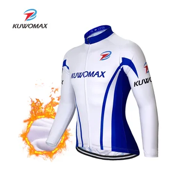 

KUWOMAX Men Keep Warm 2020 Pro Winter Thermal Fleece Cycling Jersey Maillot Ropa Ciclismo MTB Long Sleeve Bike Wear Clothing。