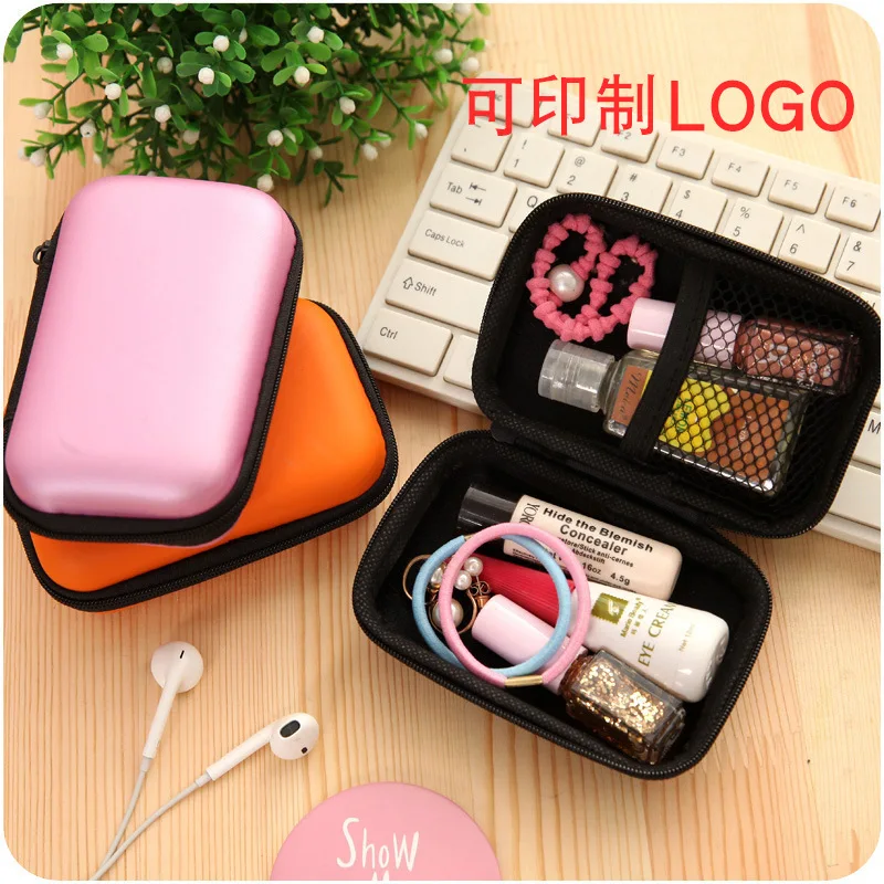 

2 PCs Portable Data Cable Storage Bag Phone Cable Headphone Storage Box Organizing Bag Change Zipper Bag