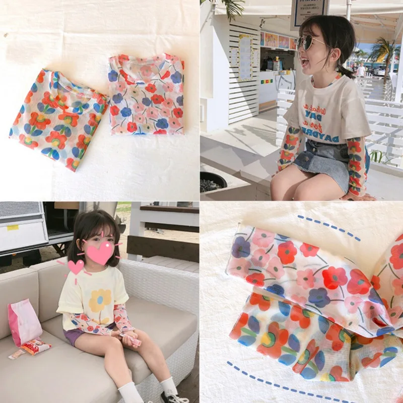 Детская летняя воздухопроницаемая рубашка из полиэстера с длинным рукавом и