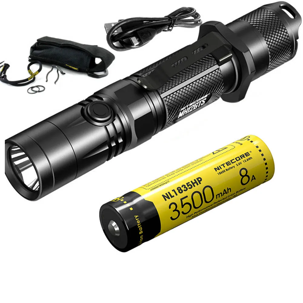 Nitecore 1800 LMs MH12GTS+ 18650 батарея микро USB перезаряжаемые тактические фонари CREE XPP35 HD светодиодный уличный поисковый фонарь