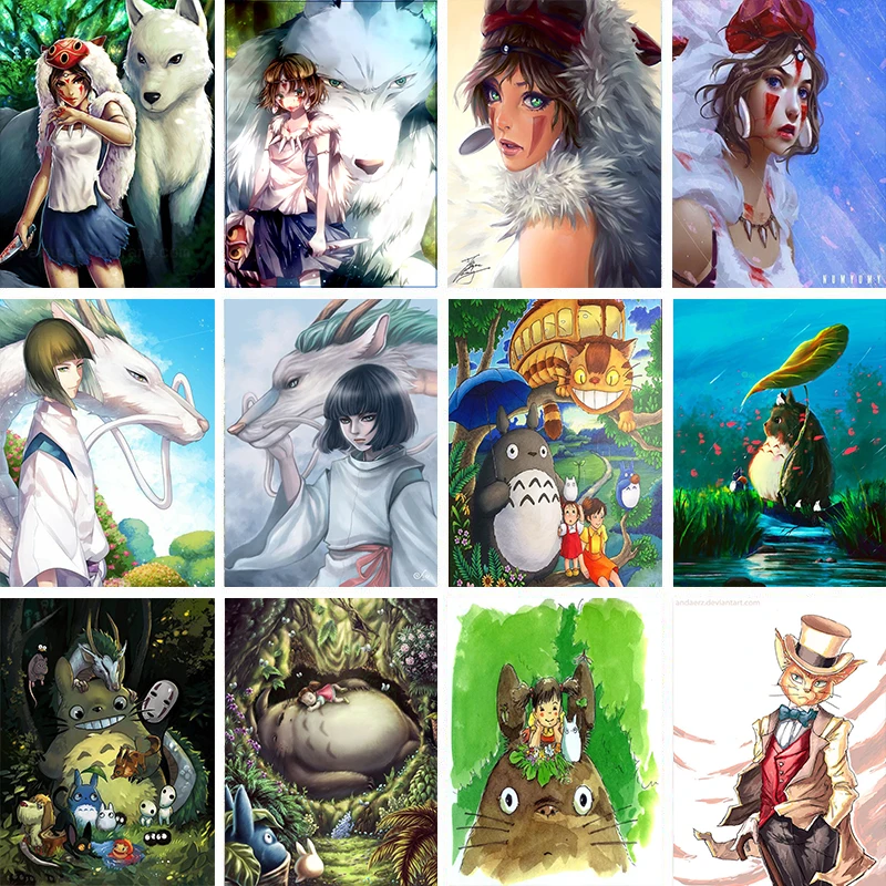 Anime Miyazaki Hayao Series/Patlabor/Totoro DIY Oil Painting By Numbers For Children Adult Unique Gift art Picture Cuadros | Дом и сад