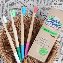 4 шт бамбуковая зубная щетка мягкая щетина экологически чистые антимикробные зубные щетки