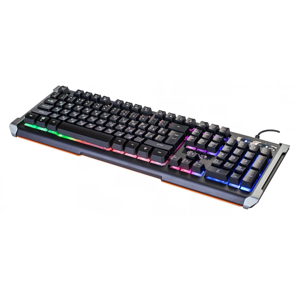 Клавиатура Oklick 717G BLACK DEATH черный/серый USB Multimedia for gamer LED