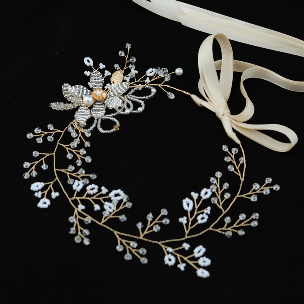 TRiXY H68 Rhinestones Bridal Headbands Bridal Hair Jewelry Pearl Beading Bride Tiaras Headpiece Wedding Bridal Hair Accessories