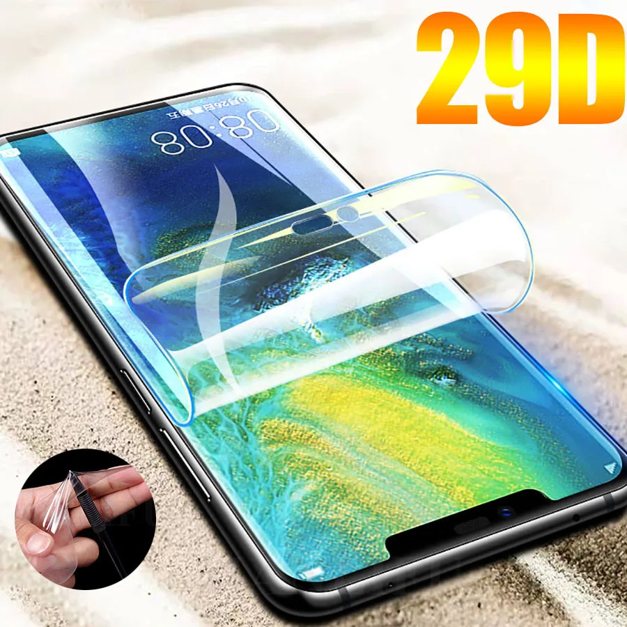 Гидрогелевая защитная пленка 29D для Huawei Y9 Y5 Y7 2019 2018 Y6 Prime не стекло|Защитные стёкла