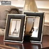 Black and White Leather Photo Frame Modern Living Room Home Decoration Imitation Crocodile Leather Alloy Photo Frame Lovers Gift ► Photo 1/6