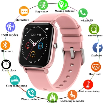 

2020 Smart Watch Women Sports Fitness Tracker IPX7 Waterproof LED Full Touch Screen suitable For Android ios smartwatch Men+Box