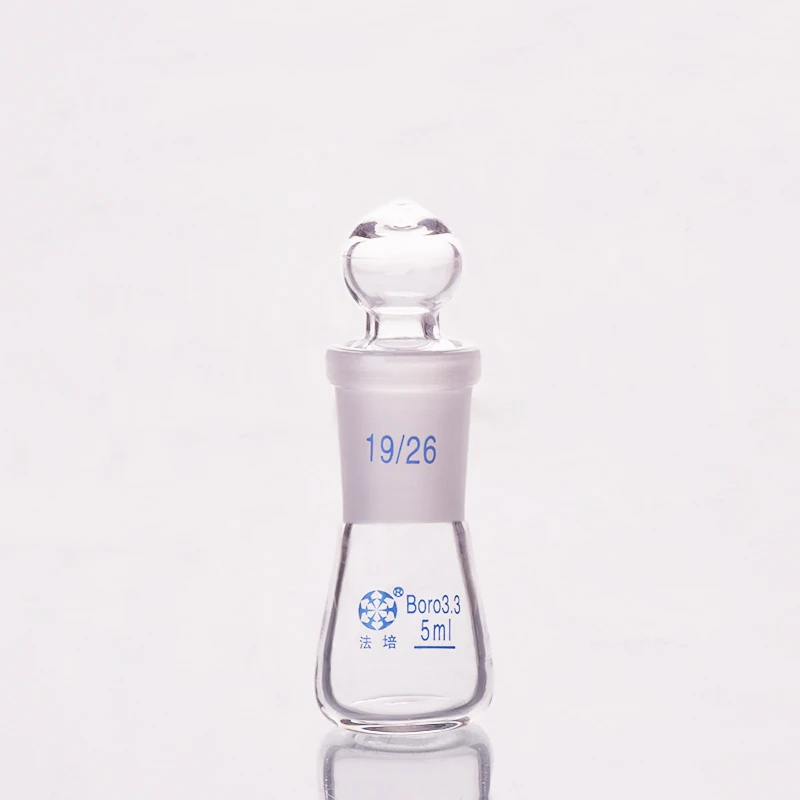 Conical flask with standard ground-in glass stopper Capacity 5ml joint 19/26 Erlenmeyer ground mouth | Канцтовары для офиса и