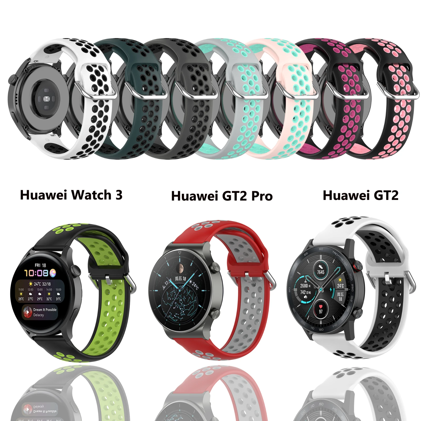 

Strap For Huawei Watch 3 / 3 Pro Silicone Watch Band For Watch GT2 / GT 2 Pro Sport Wrist Strap Smart Watch Bracelet
