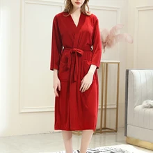 Роскошные женские махровые пояса из ткани халат турецкий хлопок махровое кимоно воротник Сексуальный банный халат однотонный длинный рукав пижамы Lounge Famale