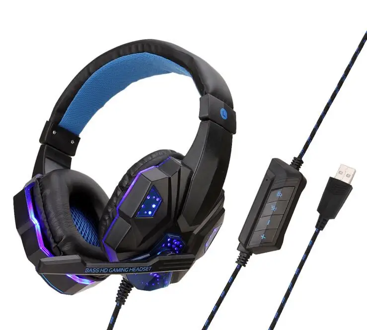 7.1 Sound Blue Проводных наушников стерео SY830 гарнитура игровые наушники для компьютера с микрофоном для PS4/Xbox One/PC 40 шт./лот - Цвет: 7.1 Sound Blue