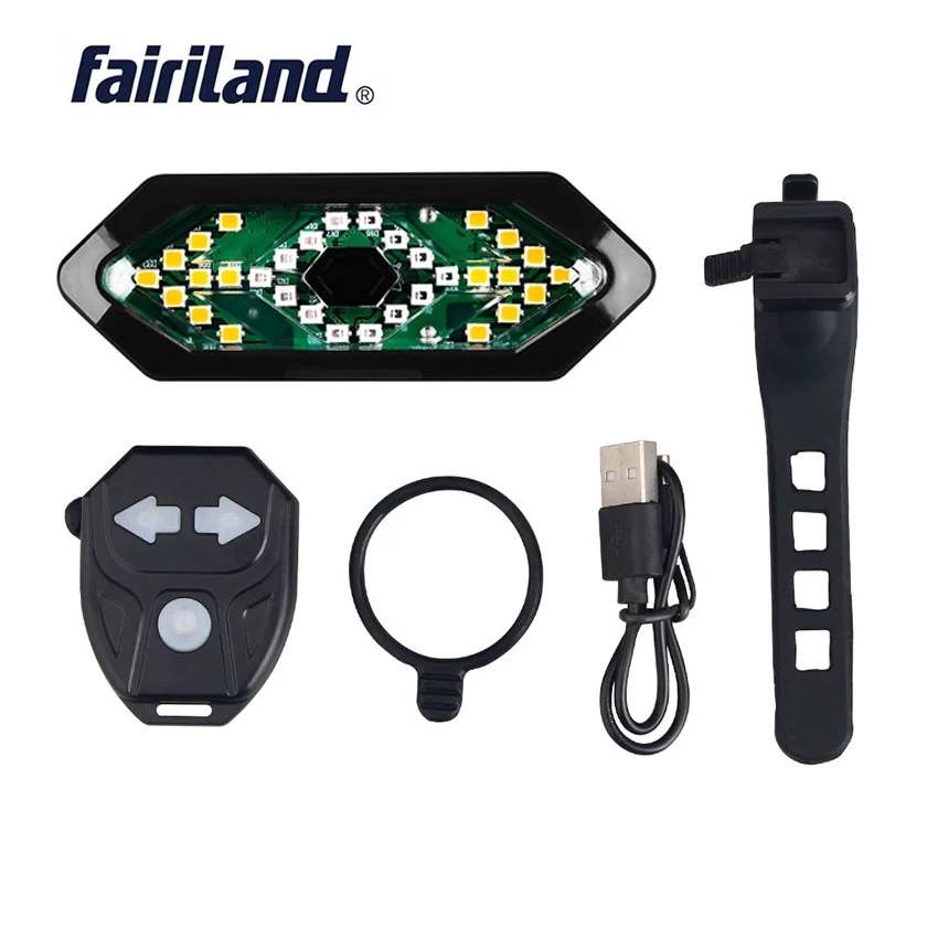 Wireless Remote Control Smart Bike Rear Light Cycling Warning Lamp USB Rechargeable Turning
