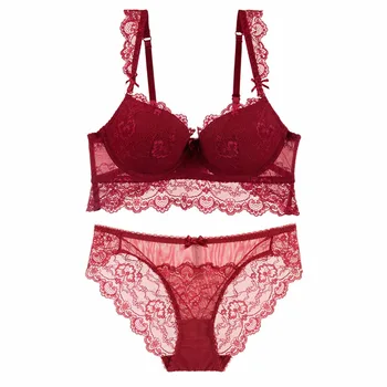 

Intimates Fashion Womens Underwear Sexy Lace Set Bra &Brief Sets Push up Brassiere Bra and Panties Female Lingerie Set For Women