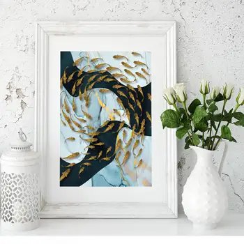 

Custom Poster Golden fish#p Canvas Wall Art Picture Set Posters Home Decor Prints Abstract Prints for Room20-0630-51