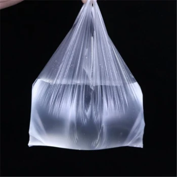 

100 White Portable Transparent Plastic Bags Supermarket Shopping Bags Food Packaging Portable Plastic Bags