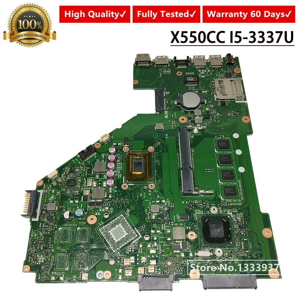 

X550CC Mainboard rev:2.0 I5-3337 SR0XL For ASUS R510CA X550C A550C X550CC X550CA Laptop motherboard