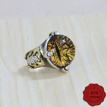 

A95 S925 Sterling Ring Personality Fashion Retro Style Exaggerated Creative Eyes Punk Rock Hip-hop Jewelry Channel Setting
