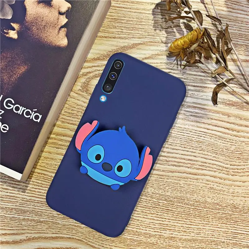 3D силиконовый чехол с мультяшным рисунком для телефона samsung Galaxy A50 A30 A40 A20 A10 A70 A60 A80 A7 A8s милая мягкая задняя крышка с подставкой