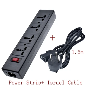 

Multifunction Israel 250v 10a 1.5m 4 jack EU UK US AU Universal power Strip PDU IEC320 C14 Outlet adaptor cord Socket
