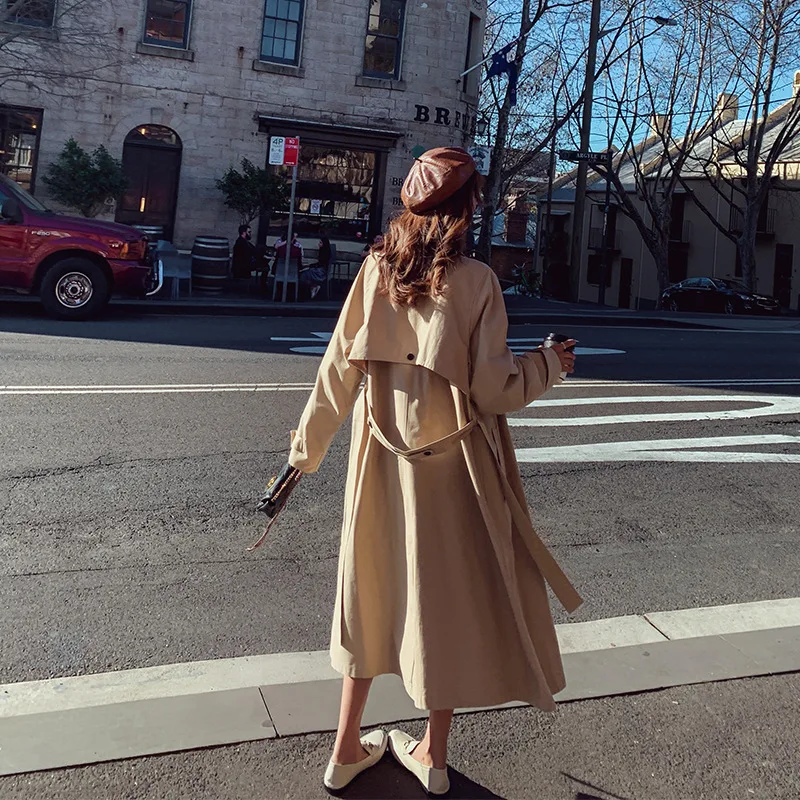 

Photo Shoot Trench Coat Women's Mid-length Short-height 2019 Spring And Autumn New Style Popular Korean-style Loose-Fit British-