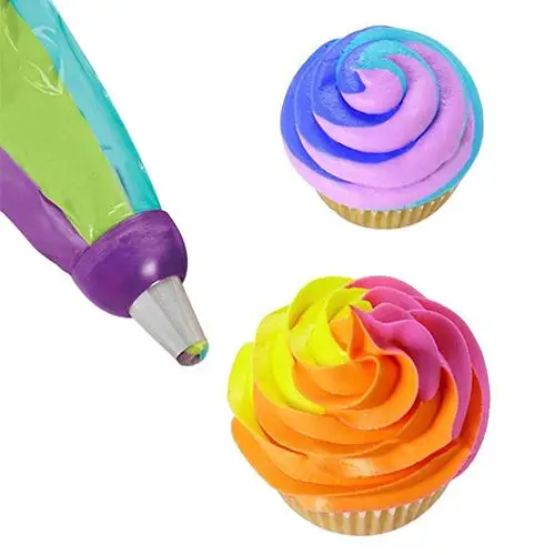 

1pc Useful Silicone Icing Piping Bag Nozzle Converter 3 Hole 3 Color Cream Coupler Cake tips DIY Cake Decorating Tools