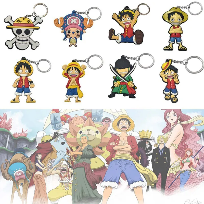 anime One piece Roronoa Zoro PVC keychain Nami Sanj Luffy funny cute keyrings bag pendant portachiavi llaveros kids toy | Украшения и