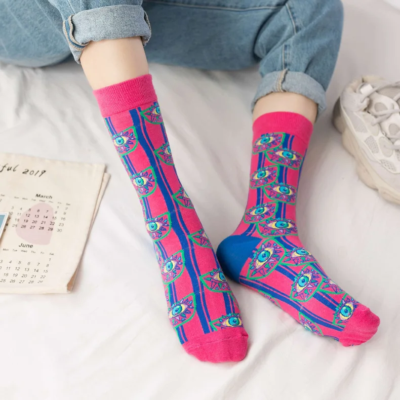 Cotton Streetwear Funny Sock Woman Harajuku Socks Tropical Fruit Socks Avocado Banana Sock Girl Cute Print Long Soks 5 Pairs/set