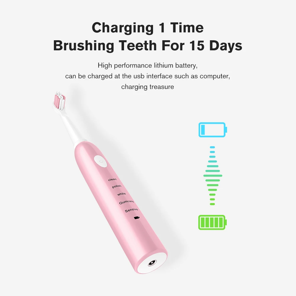 Camfutr Ultrasonic Sonic Electric Toothbrush USB Charge Rechargeable Tooth Brushes Washable Electronic Whitening Teeth Brush Camfutr Ultrasonic Sonic Electric Toothbrush USB Charge Rechargeable Tooth Brushes Washable Electronic Whitening Teeth Brush