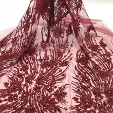 5 ярдов jhl02# ручная работа ветка бисер хорошее качество вышивка Сетка кружевная ткань для распиловки br свадебное платье