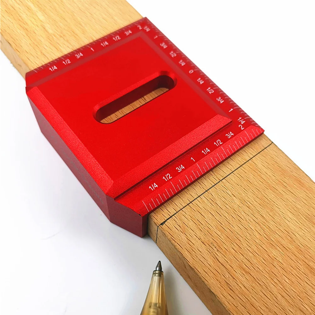 Multifunction DIY Aluminum Alloy Anti Oxidation Woodworking Saddle Square 45 90 Degree Tool Miter Gauge Layout Ruler Marking