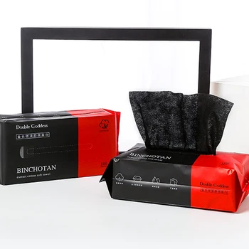 

100Pcs Disposable Makeup Cotton Soft Cotton Pads Extraction Facial Puff Practical Makeup Removing Tool Black