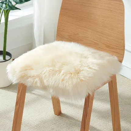 Pure wool upholstery padded winter cushion warm wool sofa cushion fur pad sheepskin office chair cushion