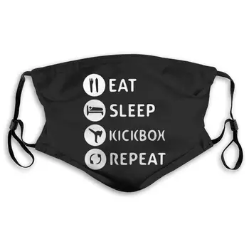 

Eat Sleep Kickbox Repeat Active Carbon Filter Mask with PM2.5 Filters 5 Layers of Protection for Men and Women