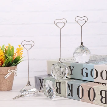 

1PC Romantic Heart Shape Crystal Diamond Card Holder Clip Photo Table Number Clip Stand Home Desktop Decor Wedding Party Supply