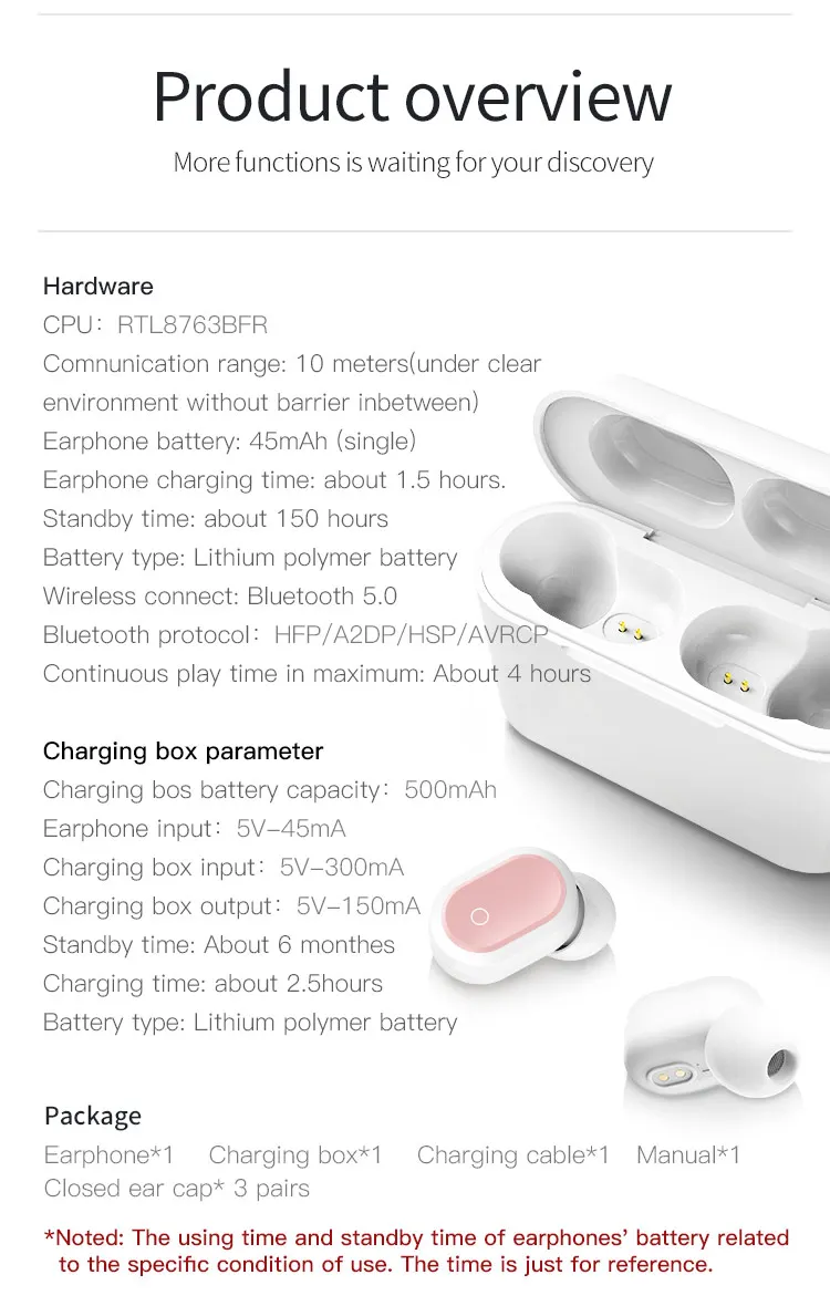 Новинка TWS201 Bluetooth наушники 5,0 Беспроводные сенсорные наушники-вкладыши Автоматическое Сопряжение шумоподавление CD качество звука вкладыши