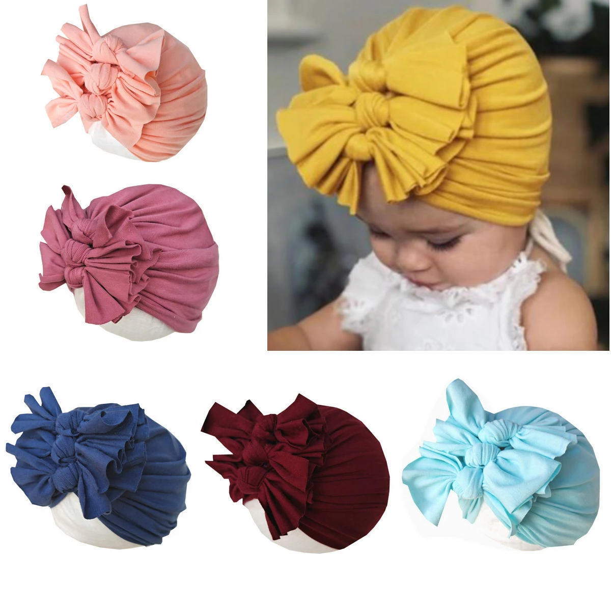 baby turban top knot