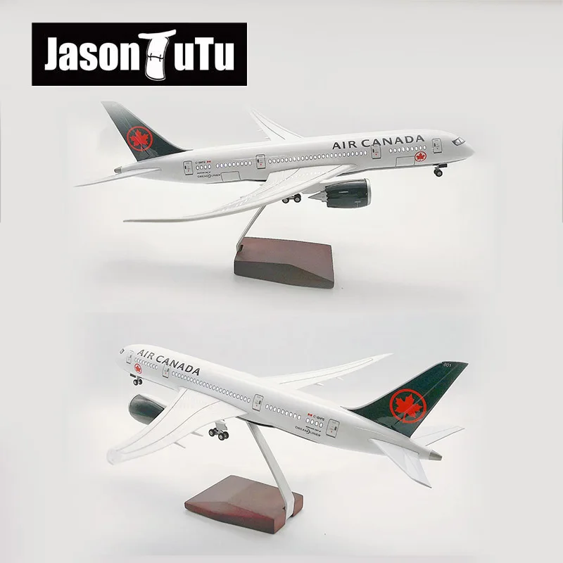 JASON TUTU 43cm Airplane Model Aircraft Air Canada Boeing B787 1/160 Scale Diecast Resin Light and Wheel Plane Gift Collection