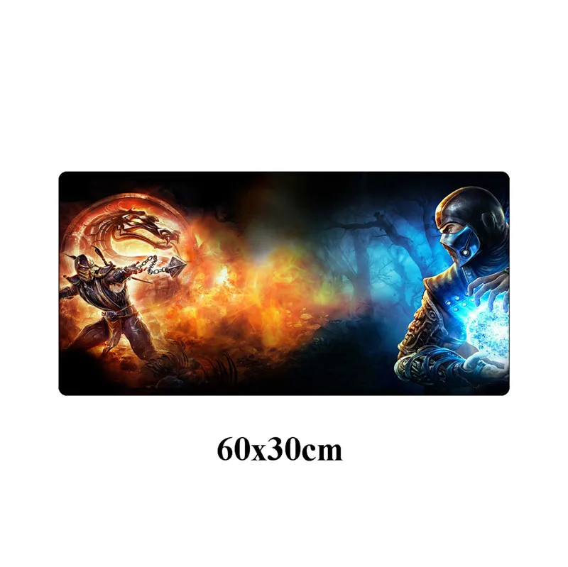 Серый Большой игровой коврик для мыши mutal Kombat 60x30 см, запирающийся край, нескользящий компьютер, геймер, клавиатура для ноутбука, аксессуары для ноутбуков - Цвет: Серый