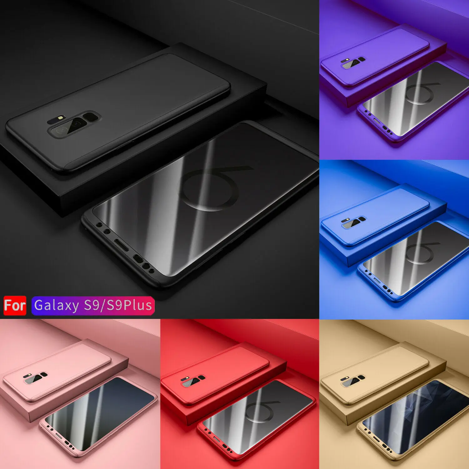 360 Front + Back With Free Screen Protective Flim Full PC Case For Samsung Galaxy S10 S7 Edge S8 S9 Plus S10E Cover Phone Cases |