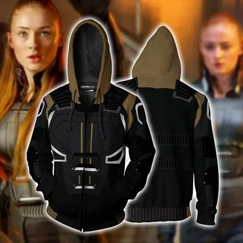 

X-Men: Dark Phoenix Marvel Girl Cosplay Costume X-Men Hoodies jacket Cosplay 3D Printing zipper Sweatshirts man and lady